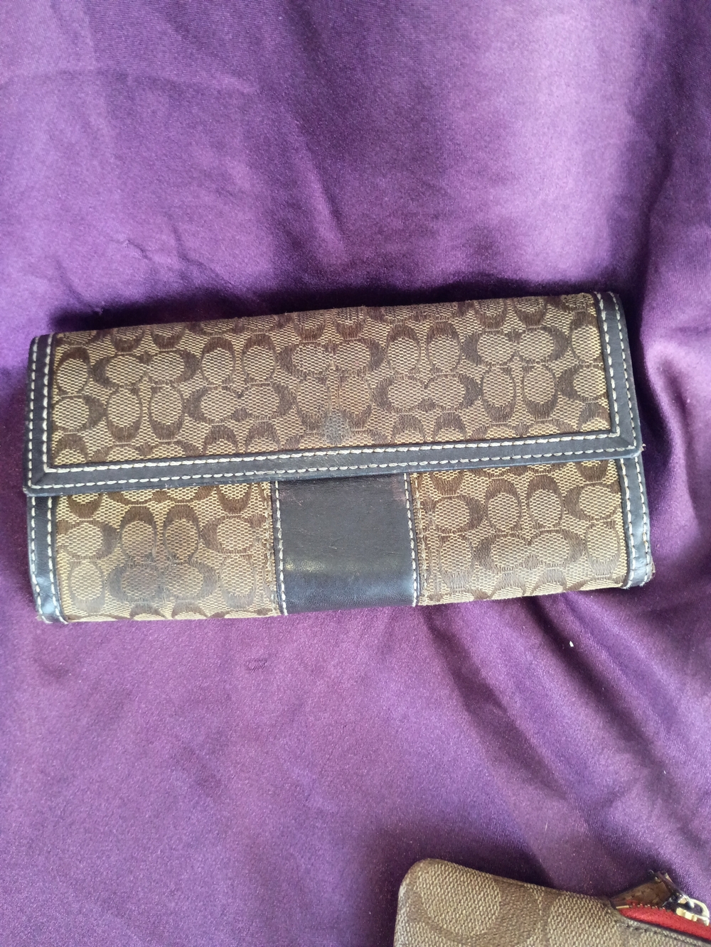 Coach Brown Signature Wallet and Wristlet - Picture 5 of 7